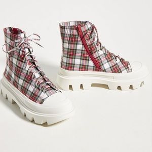 Jeffrey Campbell Plaid Lace Up Boots